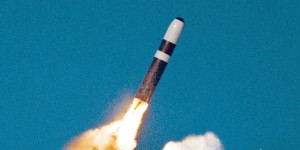 UNDATED PHOTO - A Trident II, or D-5 missile, is launched from an Ohio-class submarine in this undat..