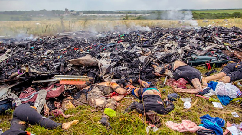 На месте крушения малайзийского самолета Boeing 777 в районе города Шахтерск Донецкой области  (Андрей Стенин)
